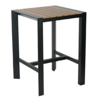 Teak Aluminium & Polywood Bar Table in Black 800 x 800mm