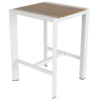 Teak Aluminium & Polywood Bar Table in White 800 x 800mm