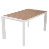 Teak Aluminium & Polywood Dining Table in White 800 x 1500mm