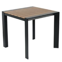 Teak Aluminium & Polywood Dining Table in Black 800 x 800mm