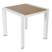 Teak Aluminium & Polywood Dining Table in White 800 x 800mm
