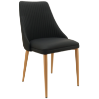 Tudor Chair in Black with Oak Legs