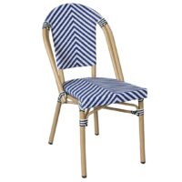 Parisian Chair in Blue Texteline V-Pattern Light Frame