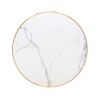 Verona Marble Gold Trim Round 600mm Porcelain Table Top